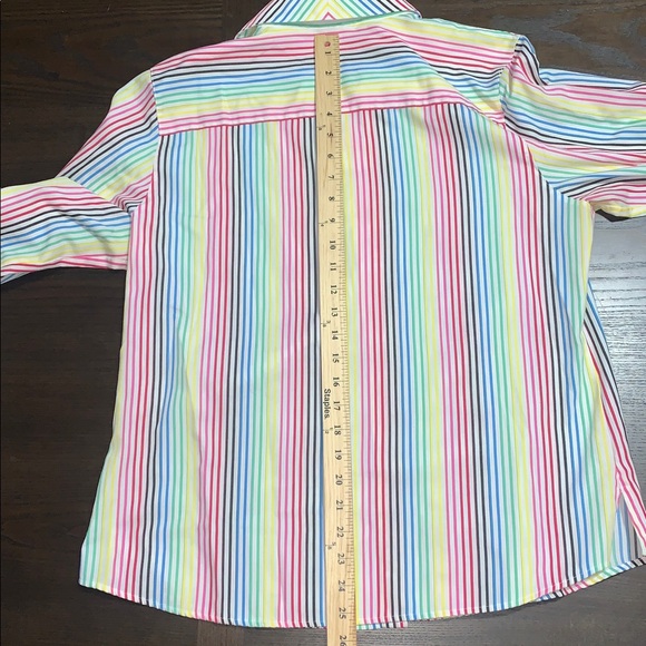 🌺 FOXCROFT Multicolored No-Iron Striped Shirt 12 - Picture 9 of 16